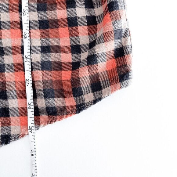 Dickies Men's Classic Cotton Plaid Pearl Snap Shirt Tan Black Orange Size XL - Picture 7 of 9